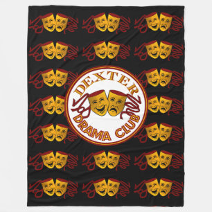 Dexter Drama Large Fleece Black w/ tragedy masks Blanket