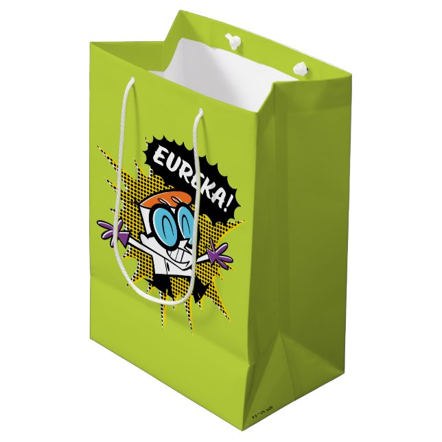 Dexter "Eureka!" Halftone Callout Graphic Medium Gift Bag (Front Angled)