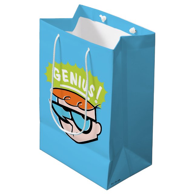 Dexter "Genius" Callout Graphic Medium Gift Bag (Front Angled)