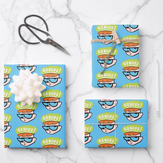 Dexter "Genius" Callout Graphic Wrapping Paper Sheet (Front)