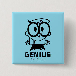 Dexter "Genius" Outline Graphic 15 Cm Square Badge