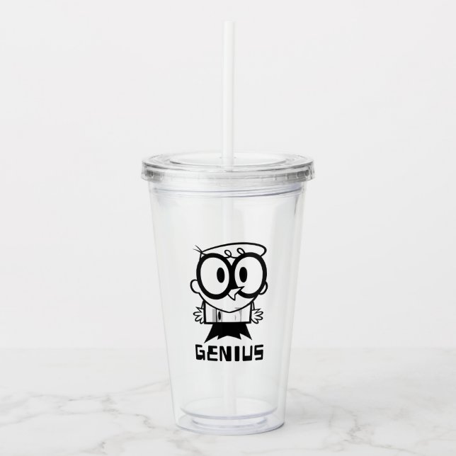 Dexter "Genius" Outline Graphic Acrylic Tumbler (Front)