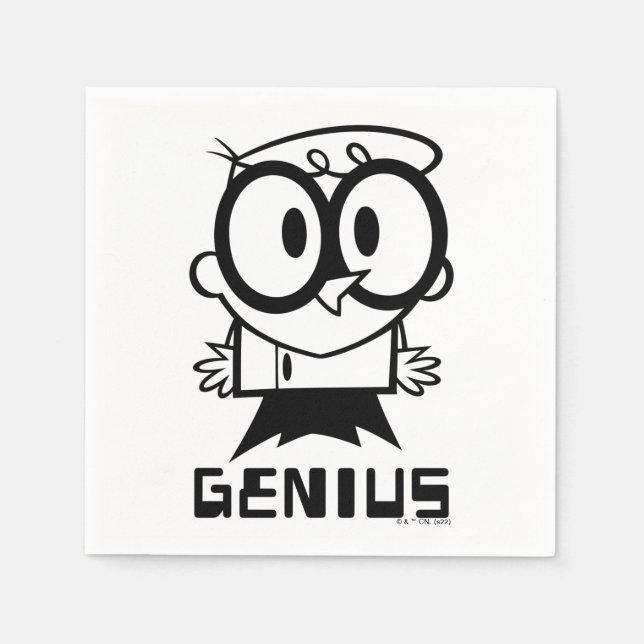 Dexter "Genius" Outline Graphic Napkin (Front)