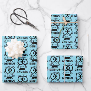 Dexter "Genius" Outline Graphic Wrapping Paper Sheet