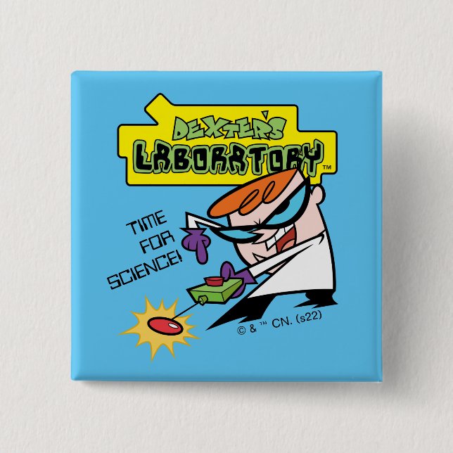 Dexter With Remote 15 Cm Square Badge (Front)