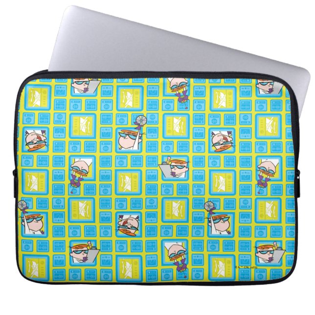 Dexter's Laboratory Experiments Pattern Laptop Sleeve (Front)