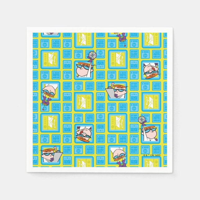 Dexter's Laboratory Experiments Pattern Napkin (Front)
