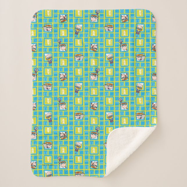 Dexter's Laboratory Experiments Pattern Sherpa Blanket (Front)