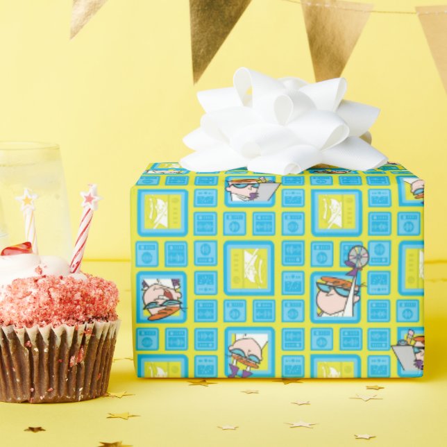 Dexter's Laboratory Experiments Pattern Wrapping Paper (Birthday Party)