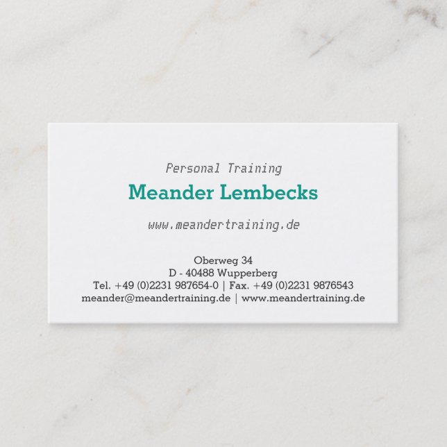 Dezent mit Punkt Business Card (Front)