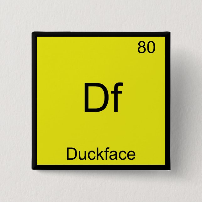 Df - Duckface Element Symbol Meme Funny Chemistry 15 Cm Square Badge (Front)