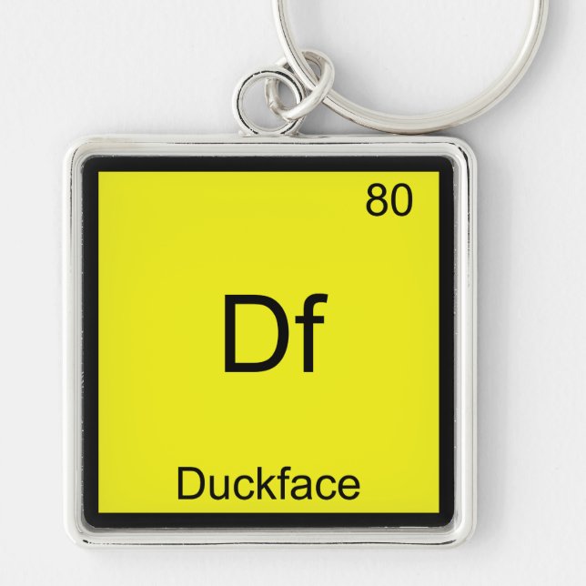 Df - Duckface Element Symbol Meme Funny Chemistry Key Ring (Front)