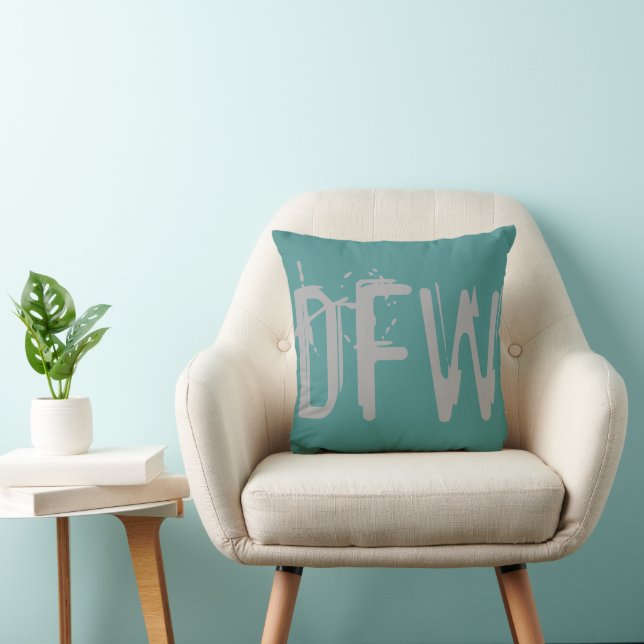 DFW Airport Grunge Typography Cushion (Chair)