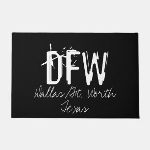 DFW Dallas Airport Code Typography Doormat