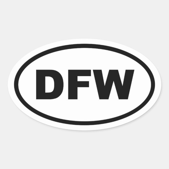 DFW Dallas Fort Worth Oval Sticker (Front)