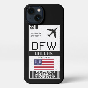 DFW Dallas, Texas Airport Boarding Pass - USA iPhone 13 Case