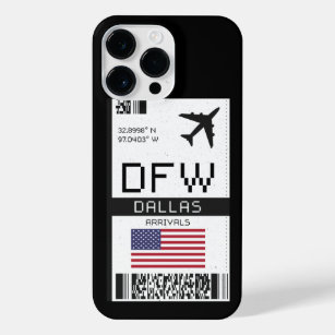 DFW Dallas, Texas Airport Boarding Pass - USA iPhone 14 Pro Max Case