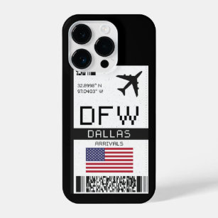 DFW Dallas, Texas Airport Boarding Pass - USA iPhone 14 Pro Case