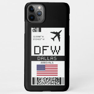 DFW Dallas, Texas Airport Boarding Pass - USA iPhone 11Pro Max Case
