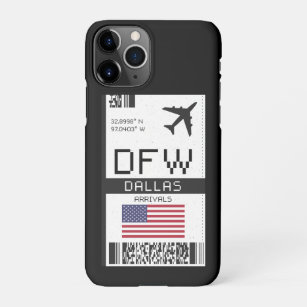 DFW Dallas, Texas Airport Boarding Pass - USA iPhone 11Pro Case