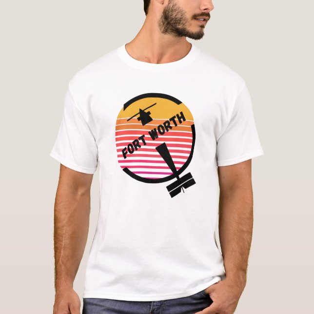 DFW Fort Worth Airport, Texas, USA - Retro Flight T-Shirt (Front)
