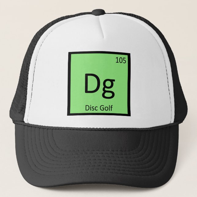 Dg - Disc Golf Sports Chemistry Element Symbol Trucker Hat (Front)