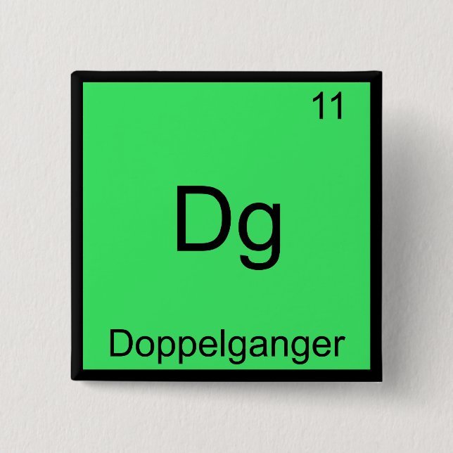 Dg - Doppelganger Funny Chemistry Element Symbol 15 Cm Square Badge (Front)