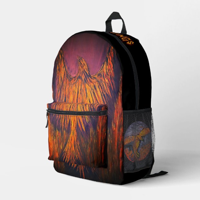 DG Paintings Fire Phoenix Backpack V2 (Back Corner Right)