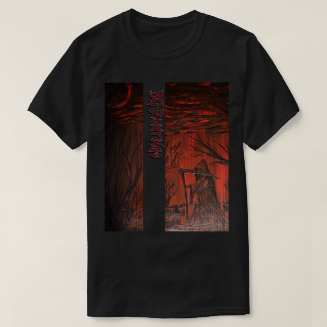 DG Paintings Grim Reaper (Red) T-Shirt (Design Front)