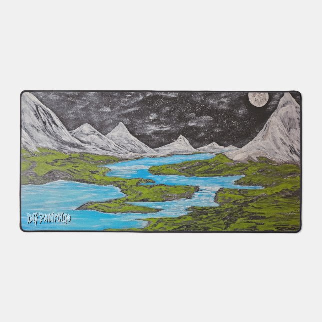 DG Paintings Mystic Moon Valley Desk Mat (Front)