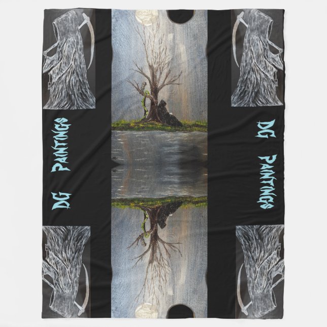 DG Paintings Resting Reaper Fleece Blanket (Front)