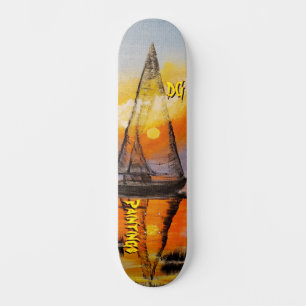 DG Paintings Sunset Sail Skateboard