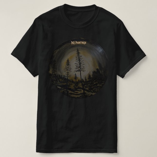 DG Paintings Wolf Moon Valley T-Shirt (Design Front)