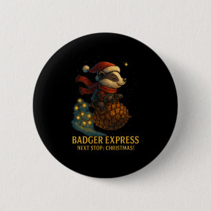 Dger Express Next Stop Christmas Kids Design  6 Cm Round Badge