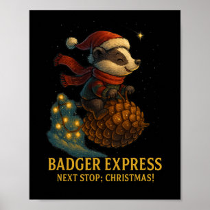 Dger Express Next Stop Christmas Kids Design Poster