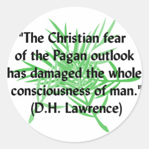 DH Lawrence Pagan Quote Classic Round Sticker