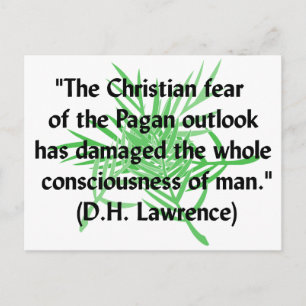 DH Lawrence Pagan Quote Postcard