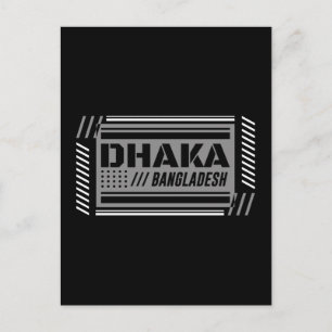 Dhaka Bangladesh Modern Typography Travel Design Postcard