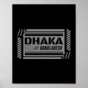 Dhaka Bangladesh Modern Typography Travel Design Poster
