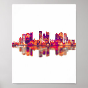 Dhaka Bangladesh Skyline Poster