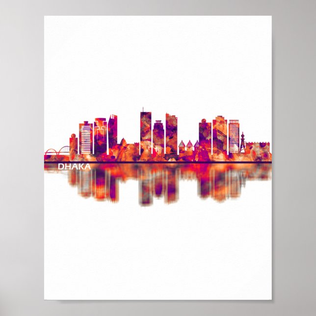 Dhaka Bangladesh Skyline Poster (Front)