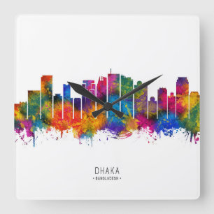 Dhaka Bangladesh Skyline Square Wall Clock
