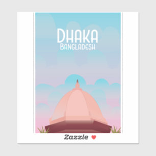 Dhaka Bangladesh Vintage style travel poster.