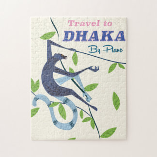 Dhaka, Bangladesh vintage vacation poster. Jigsaw Puzzle