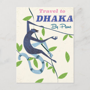 Dhaka, Bangladesh vintage vacation poster. Postcard