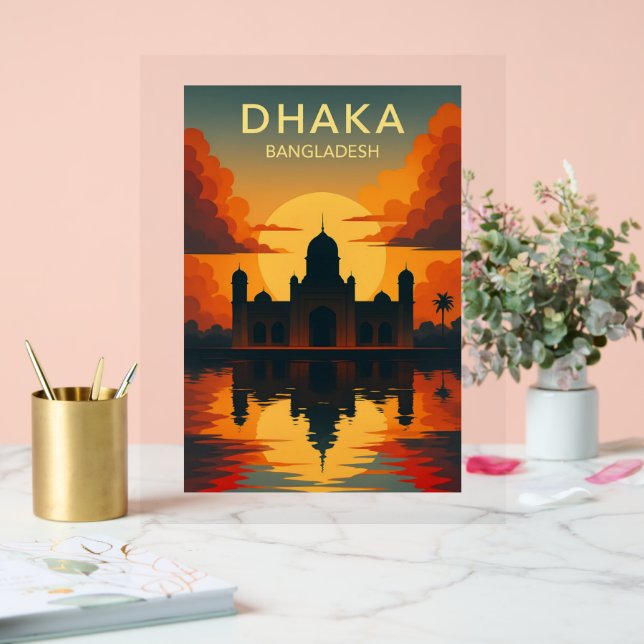 Dhaka Mausoleum Sunset – Digital Art Design Poster (Wedding)
