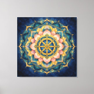 Dhamar Lotus Mandala Canvas Print