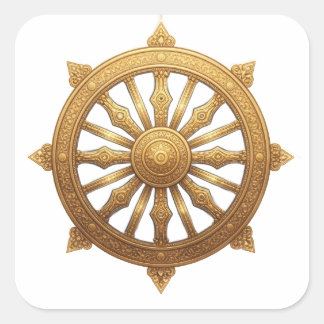 Dhamma Chakk Symbol Sticker - Ancient Sukiti Art