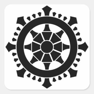 Dharma chakra square sticker