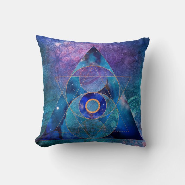 Dharma Sacred Geometry Throw Pillow (Front)